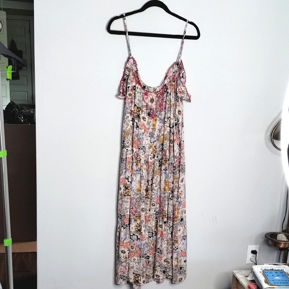 Natural Life Harley Midi Sundress Embroidery Floral L - XL - Picture 3 of 10